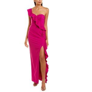 hot pink fitted homecoming dress Hot Pink Ruffle Crossed Straps Knee-Length Homecoming Dress Hot Pink / US 16 main image 0